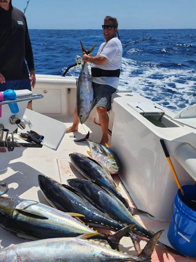 tuna in the boat with angler